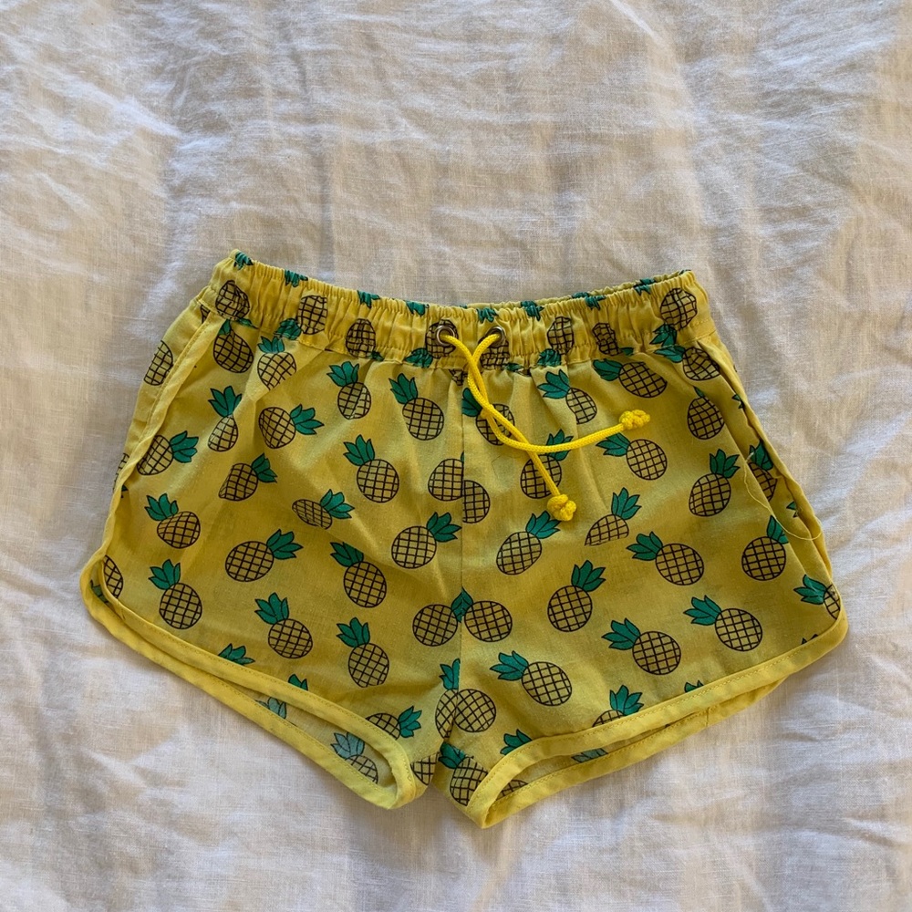 Drew and Janelle Unisex Yellow Pineapple shorts